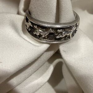 Men's Sterling Silver Mustang Running Horse  Ring